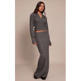 Femme Jupe Longue Brossée Gris Anthracite À Taille Élastique | Taille 34