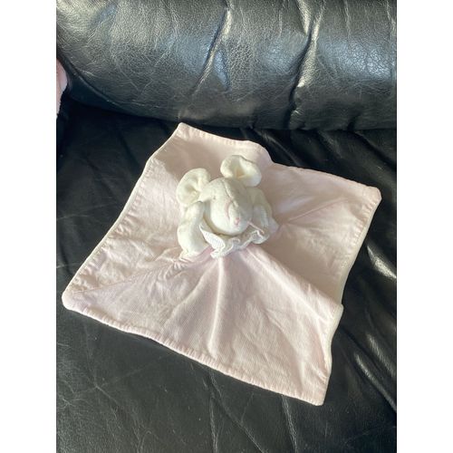 Doudou plat souris rose moulin roty 24*24cm