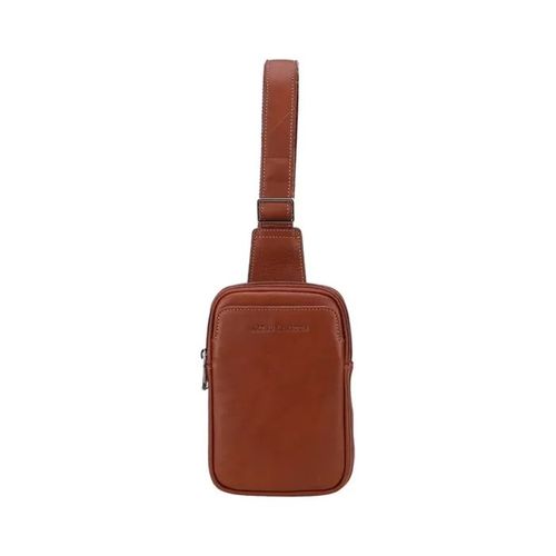 Sacoche asymetrique Arthur et Aston Ref 67280 Cognac 13*5*20.5 cm