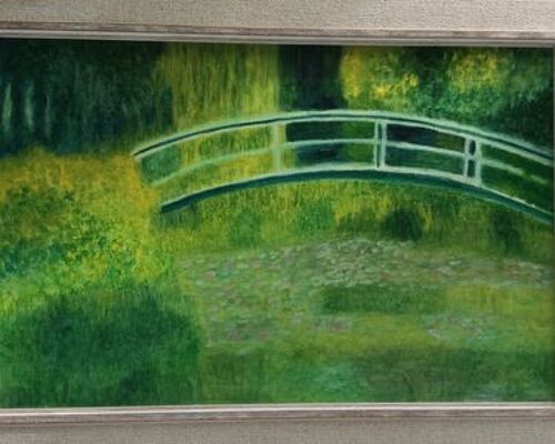 Peinture : Pont Japonais Et Jardin Aquatique