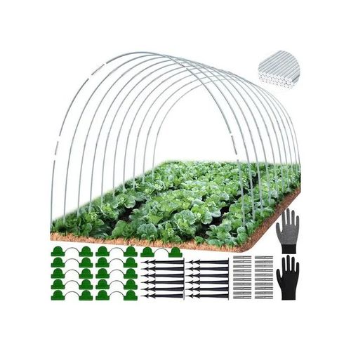 Arceaux De Serre Tunnel De Jardin Kit Diy 18 Tiges En Fibre De Verre Avec Accessoires Pour Mini Serre Et Protection Plantes