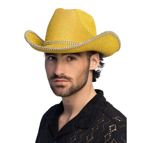 Chapeau Cowboy À Paillettes Dorées Adulte