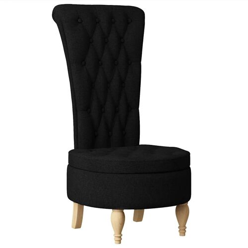 vidaXL Fauteuil à pantoufle Noir 56,5 x 70 x 110 cm tissu