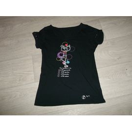 Tee Shirt Cache Cache Noir Et Multicolore "Humour" M Tbe