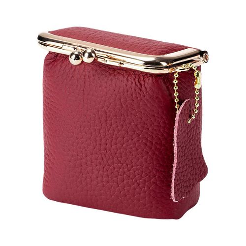 Boîte À Bijoux En Cuir, Porte-Monnaie Vintage Avec Fermeture Sécurisée, Organisateur Pour Boucles D'oreilles Et Colliers, Couleur Bordeaux, Accessoire Femme