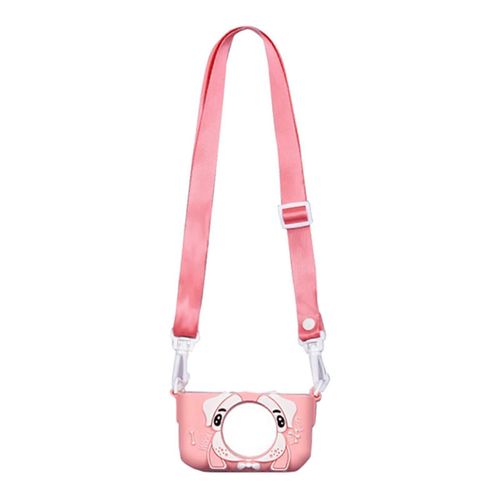 etui de protection pour appareil photo, coque en silicone avec dragonne ajustable, motif chat/chien mignon pour enfants