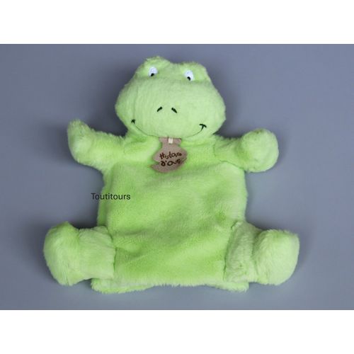 Doudou grenouille marionnette verte Histoire d'Ours