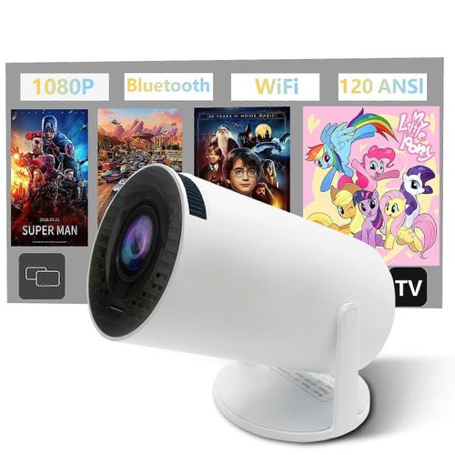 Mini projecteur HY300, projecteur pour fetes en plein air, Wi-Fi et Bluetooth, compatible avec telephones et ordinateurs portables