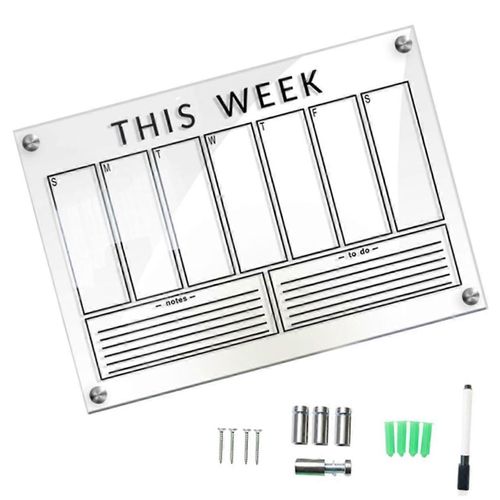 Tableau De Planification Effaçable En Acrylique, Panneau Mural Suspendu, Tableau Memo, Calendrier De Porte, Ref. : 1055