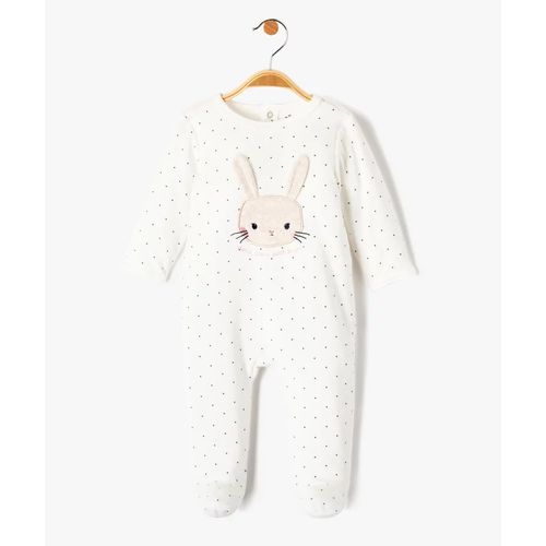 Pyjama En Velours À Motif Lapin Bébé Fille - 1 Mois