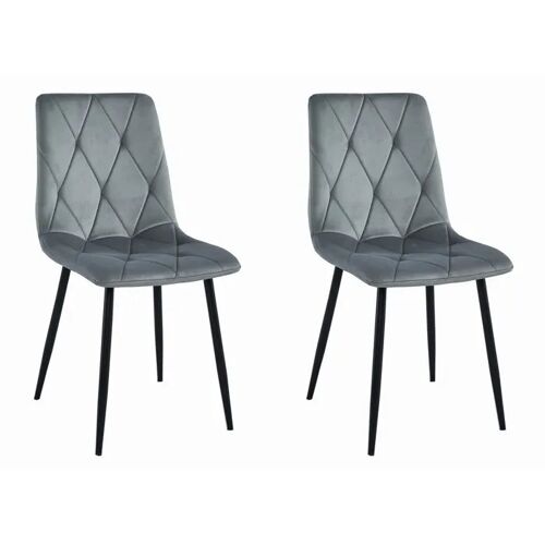 Chaise Komodee BOSA - 2 Pieces - GRIS CLAIR - Pieds en métal 40 x 44 x 89 cm