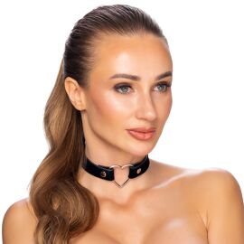 Collier Anneau Coeur Noir - Cottelli Collection - Noir