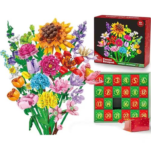 Coffret de Noël contenant 24 fleurs de tournesol