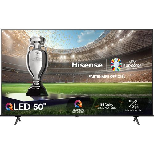 TV QLED Hisense 50E7NQ 50" (126 cm) E7NQ Series Smart TV VIDAA, 4K UHD (2160p) 3840 x 2160, HDR, Quantum Dot, Direct LED - noir, gris foncé
