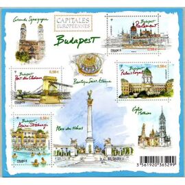 France 2011, Très Beau Bloc Feuillet Neuf** Luxe Yvert 4538, Timbres 4538 4539 4540 4541, Capitales Européennes, Budapest, Hongrie.