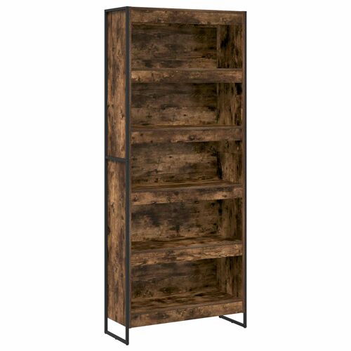 Vidaxl Bibliothèque 2 Pcs Chêne Fumé 80 X 30 X 155 Cm