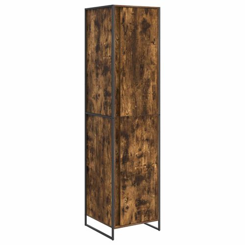 vidaXL Garde-robe 2 pcs Chêne Fumé 50 x 50 x 200 cm Bois d'ingénierie