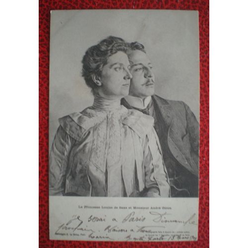 La Princesse Louise De Saxe Et Monsieur André Giron - Carte Postale Ancienne - Cpa