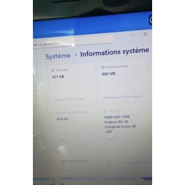 Lenovo Z50-75 - 15.6" AMD A10-7300 - 1.9 Ghz - Ram 16 Go - SSD 512 Go - Windows 11