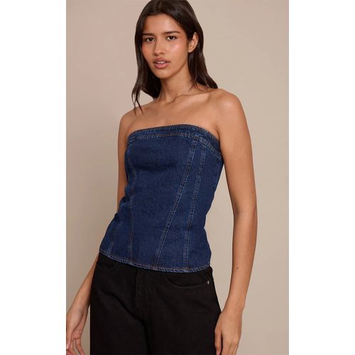 Femme Tall Top Corset Bustier En Jean Indigo Sans Manches | Taille 38