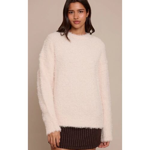 Femme Tall Pull Oversize En Maille Teddy Crème | Taille Large