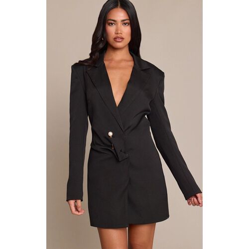 Femme Robe Blazer Asymétrique Tissée Noire Empiècement | Taille 40