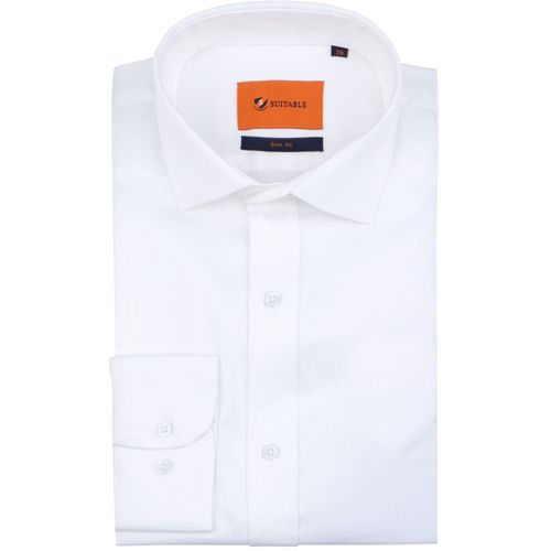 Suitable Chemise Satin Blanche Blanc Taille 42