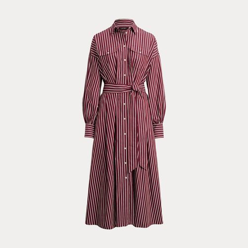Robe-Chemise Rayée Ceinturée En Popeline
