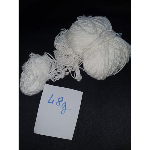 48 Grammes De Coton Blanc Pour Tricot Crochet