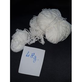 48 Grammes De Coton Blanc Pour Tricot Crochet