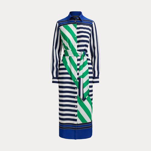 Robe-Chemise En Crêpe Rayé