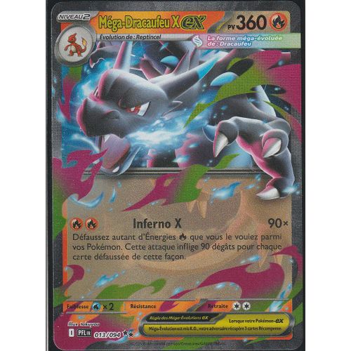 Carte Pokémon - Méga-Dracaufeu Ex - 013/094 - Ultra-Rare - Flammes Fantasmagoriques