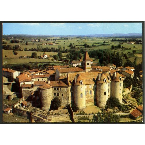 Carte Postale Pommiers-En-Forez , Loire , Le Château Et L'Église Xie Siècle