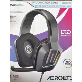 Casque gaming filaire LED Oniverse Noir Multi Plate-forme