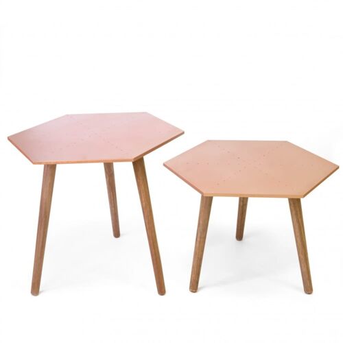 Table basse set de 2 cuivre 45x50x50cm
