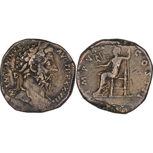 Rome - Sesterce - Marc Aurele - 171 Ad - Jupiter Assis Sur Un Trone - 22.77 G. - Ric.1064 - 27-001