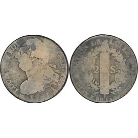 France - 1791 - 2 Sols Type Francois - Point Sur Le A - 150 000 Ex. - 27-003