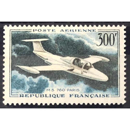 Morane Saulnier Ms 760 Paris 300f (Impeccable Aérienne N° 35) Neuf** Luxe (= Sans Trace De Charnière) - France Année 1957 - Brn83 - N28677