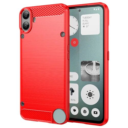 Coque pour Nothing CMF Phone 1 - housse etui silicone gel carbone + film ecran - ROUGE