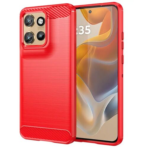 Coque pour Motorola Edge 50 Neo / 60 Neo 5G / ThinkPhone 25 - housse etui silicone gel carbone + verre trempe - ROUGE