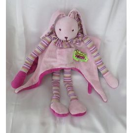 Doudou Lapin Rose Fushia Bras Jambes Rayures Tatoo Doudou Et Compagnie