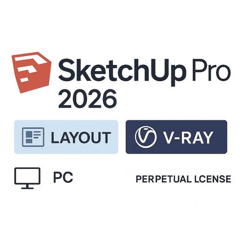 Sketchup Pro 2026 Licence À Vie - Inclut Layout & V-Ray - Pc/Windows