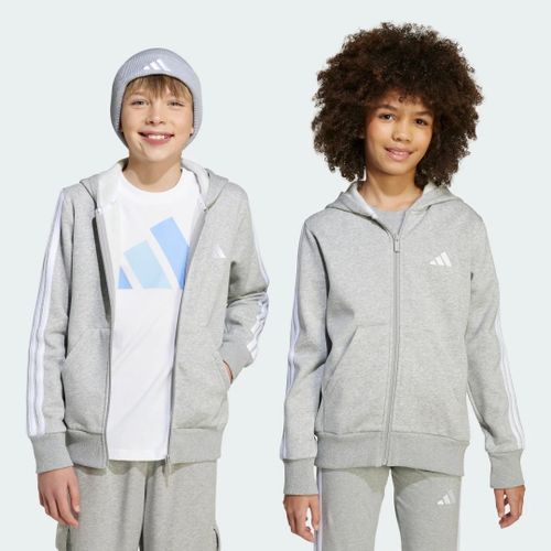 Veste À Capuche Entièrement Zippée Essentials Enfants Adidas - Medium Grey Heather / White - 7-8a