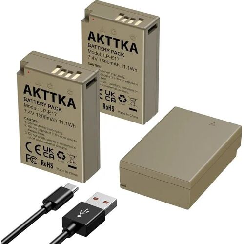 Batteries Rechargeables LP-E17 1500mAh Type-C pour Canon EOS R8 R10 R50 RP 250D 800D Rebel SL2.