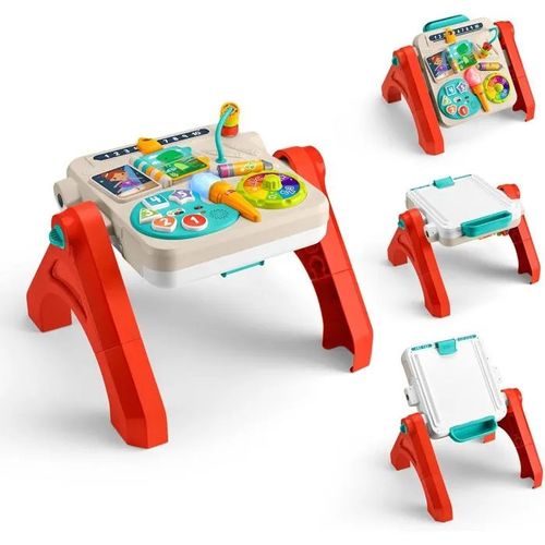 Fisher-Price Table d'activités 4 en 1 Multilingue, Jouet d'éveil Musical dès 6 Mois, JGW87.