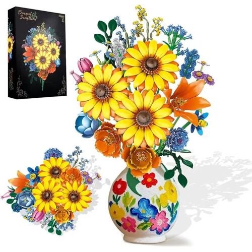 Van Gogh Kit Floral - Blocs de Construction pour Adultes, 919 Pièces - Décoration Botanique Maison - Cadeau Idéal Noël.