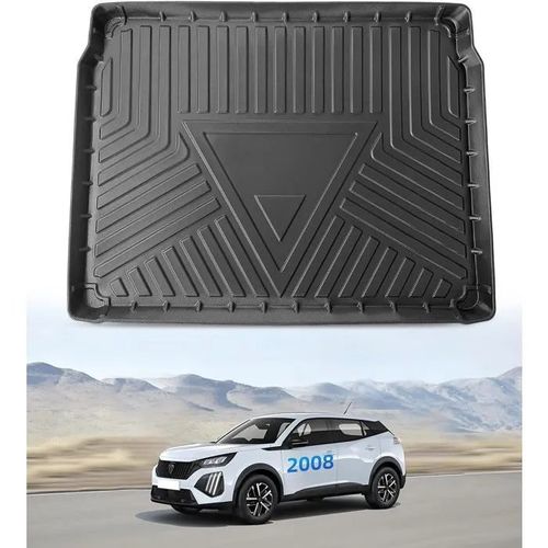 Tapis De Coffre Tpe Antidérapant Pour Peugeot 2008 Ii (2020-2025) - Étanche, Rebord Élevé.