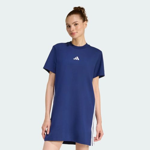 Robe T-Shirt Essentials 3-Stripes Adidas - Dark Blue / White - Xs