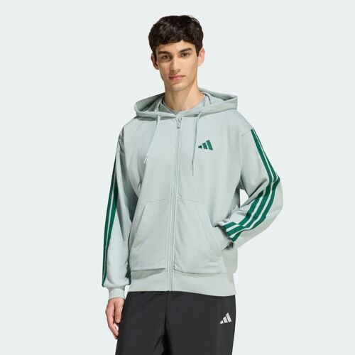 Veste À Capuche Entièrement Zippée French Terry 3 Bandes Essentials Adidas - Wonder Sage / Collegiate Green - M