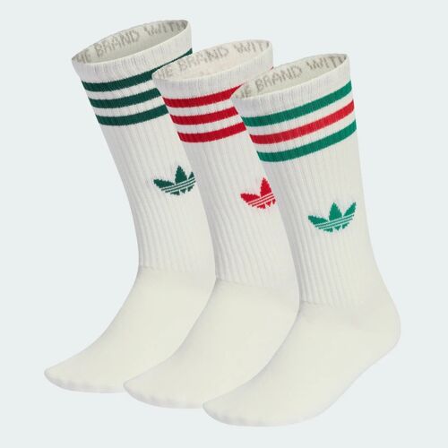 Chaussettes Mi-Mollet 3 Bandes (3 Paires) Adidas - Off White / Off White / Off White - 46-48